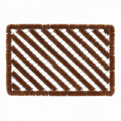Paillasson spirale - fils de fer avec coco - L 40 x l 60 x H 3 cm