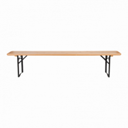 Banc en fer et bois - L 25 x l 220 x H 45,5 cm - Beige