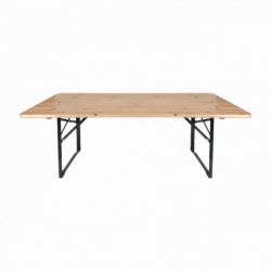Table en bois et fer pour enfant - L 40 x l 110 x H 54 cm - Beige