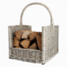 Panier à bois - L 36 x l 45,8 x H 51,5 cm - Gris