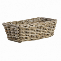 Panier d'étagère en rotin - L 46 x l 24,5 x H 15,7 cm - Beige