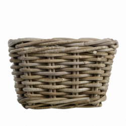 Panier d'étagère en rotin - L 46 x l 24,5 x H 15,7 cm - Beige