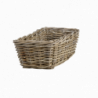 Panier d'étagère en rotin - L 46 x l 24,5 x H 15,7 cm - Beige