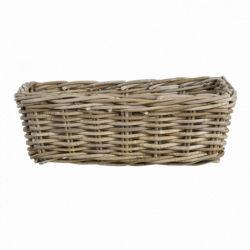 Panier d'étagère en rotin - L 46 x l 24,5 x H 15,7 cm - Beige