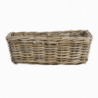 Panier d'étagère en rotin - L 46 x l 24,5 x H 15,7 cm - Beige