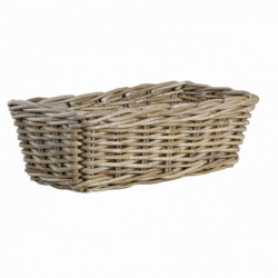 Panier d'étagère en rotin - L 46 x l 24,5 x H 15,7 cm - Beige