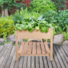 Carré potager en bois naturel XL - L 78,8 x l 78,8 x H 78 cm - Beige