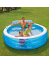 Piscine gonflable Aqua avec banc - L 224 x l 216 x H 76 cm