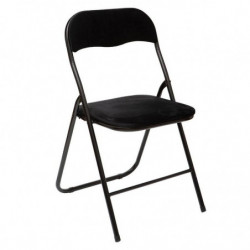 Chaise pliante en velours noir - Chaise gain de place 39 cm x H 79 cm