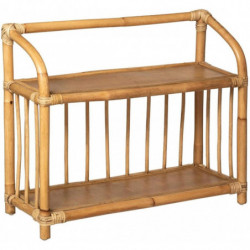 Bibliothèque basse ou banc de rangement en rotin - 60 x 20 x H 50 cm