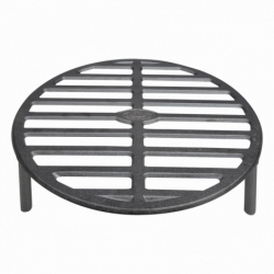 Grille feu de camp en fonte - D 34 x 10,3 cm - Gris