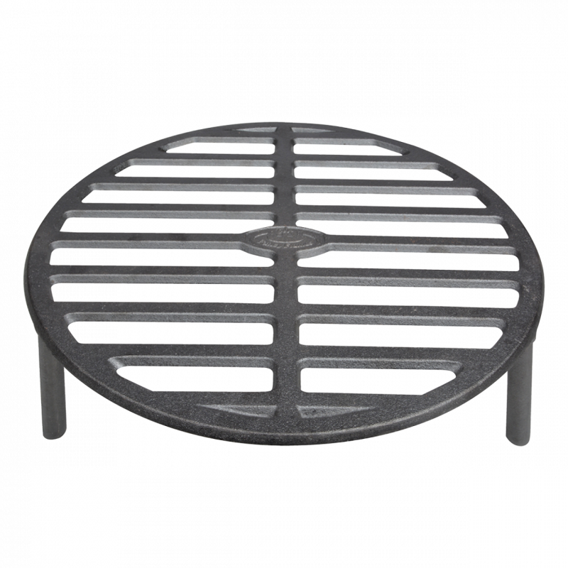 Grille feu de camp en fonte - D 34 x 10,3 cm - Gris