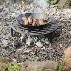 Grille feu de camp en fonte - D 34 x 10,3 cm - Gris