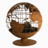 Brasero planète - D 57,5 x H 66 cm - Effet rouille