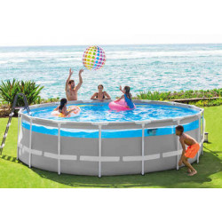 Piscine hors sol tubulaire ronde D 4,88m x H 1,22m - Intex - Fenêtre transparente + épurateur