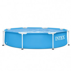 Piscine hors sol tubulaire ronde D 2,44m x H 0,51 m - Intex Metal Frame - Bleu