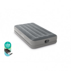 Matelas gonflable 1 place Intex - Mid Rise Flex Pump - Gonfleur USB intégré - 0,99 x 1,91 m x H 30 cm