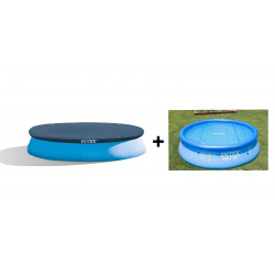 Kit bache à bulles + bache de protection pour piscine autoportante 3,66m - Intex