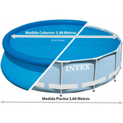 Kit bache à bulles + bache de protection pour piscine autoportante 3,66m - Intex