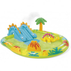 Aire de jeux piscine gonflable Dinosaures Intex - 191 x 152 cm - Avc toboggan et jets d'eau