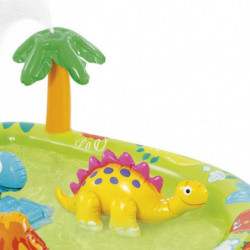 Aire de jeux piscine gonflable Dinosaures Intex - 191 x 152 cm - Avc toboggan et jets d'eau