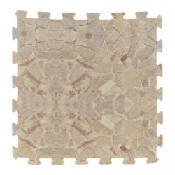 Pack de 8 dalles de sol modulables design pierre beige - 50 x 50 cm - Mousse ep. 40mm - Tapis piscine ou spa