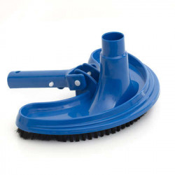 Tête de Balai brosse fond de piscine forme demi lune - Bleu - à brancher sur aspiration de la piscine