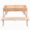 Table de pique nique 2 en 1 avec bac à sable pour 4 enfants - 93 x 88 x H 60 cm - Bois de pin