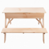 Table de pique nique 2 en 1 avec bac à sable pour 4 enfants - 93 x 88 x H 60 cm - Bois de pin