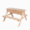 Table de pique nique 2 en 1 avec bac à sable pour 4 enfants - 93 x 88 x H 60 cm - Bois de pin