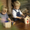 Nichoir en bois à peindre DIY - Kit complet nichoir + peinture + pinceau - H 20 cm