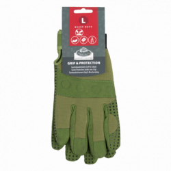 Gants de protection jardin grip & velcro - Taille L - Vert