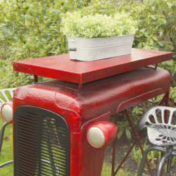 Table style tracteur en acier - L 100 x P 67 x H 104 cm - Rouge