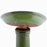 Bain oiseau sur pied céramique vert - D 42 x H 47 cm - Terre cuite