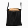 Sac porte bois d'allumage noir - Grandes poignées - L 27,5 x H 37 cm - Polyester