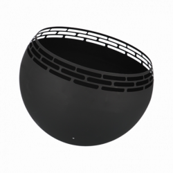 Brasero décor laser bandes noires - D58 x H 46,5 cm - Métal noir