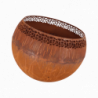 Brasero boule décor pois - Collecteur de cendres - D 58 x H 46,5 cm - Métal rouillé