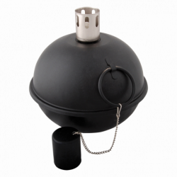 Flambeau culbuteur Noir L - Capacité max 1,08 L - Combustion 24 heures - Acier doux