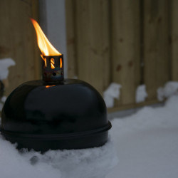 Flambeau culbuteur Noir L - Capacité max 1,08 L - Combustion 24 heures - Acier doux