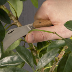Set de 2 outils de taille et housse de rangement - Sécateur et couteau de jardinage - Inox et frêne