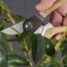 Set de 2 outils de taille et housse de rangement - Sécateur et couteau de jardinage - Inox et frêne