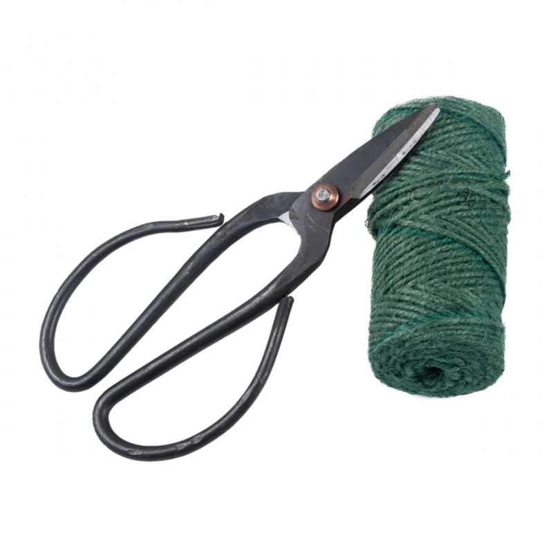 Set ciseaux et corde de jute - Système d'attache pour plantes - 57m