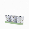 Trois pots sur plateau avec motif abeille - L 32 x P 10,6 x H 10,9 cm - Acier galvanisé