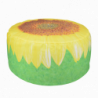 Pouf d'extérieur imprimé tournesol - D 58 x H 32,5 cm - Polyester, PVC