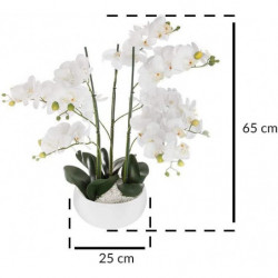 Orchidée artificielle - H 65 cm - Blanc