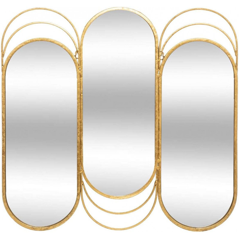 Miroir tryptique - Edi - 72 x 69 cm - Doré