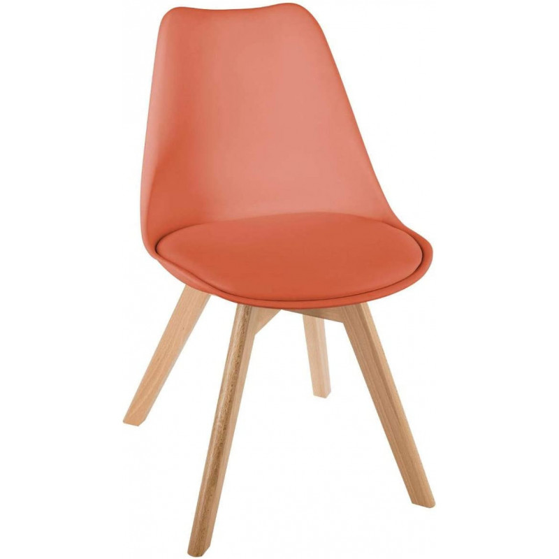 Chaise scandinave Baya - L 48 x P 55 x H 81 cm - Orange