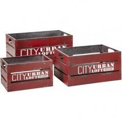 Lot de 3 cagettes - City -...