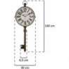 Horloge métal en forme de clé - 39.5 x 100 cm - Marron