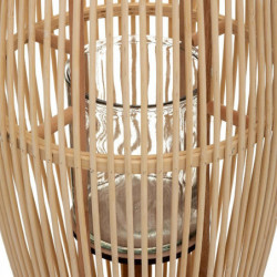 Lanterne en bambou - D 27 x H 72 cm - Beige